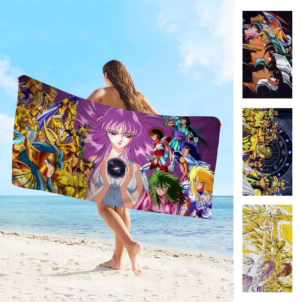 Shonen Anime Saint Seiya Microfiber Beach Towel Absorbent Quick dry Soft Yoga Swimming Resort Mountain Climbing Towel
