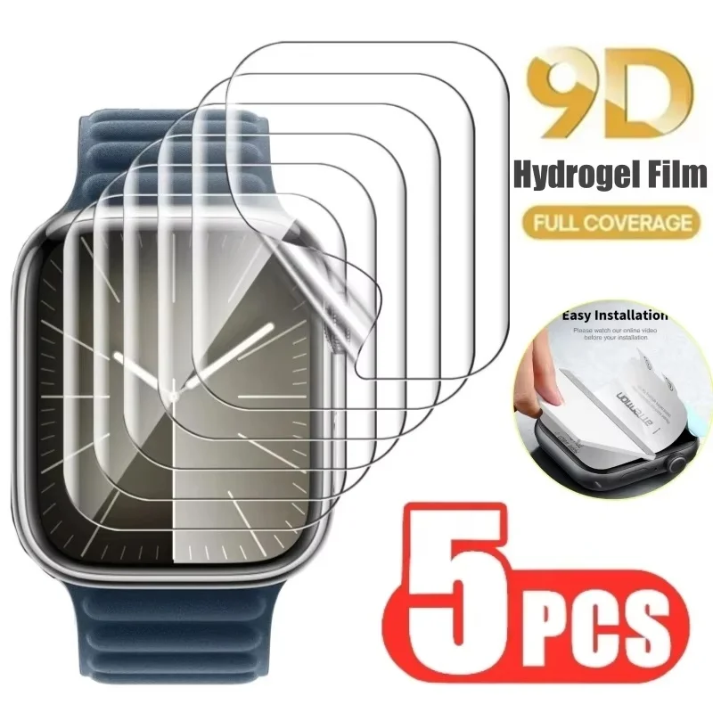 1-5 PCS Hydrogel Film For Apple Watch Series SE 9 8 7 6 5 4 Ultra 3 2 1 49MM 41MM 45MM 40MM 44MM 42MM 38MM Full Screen Protector