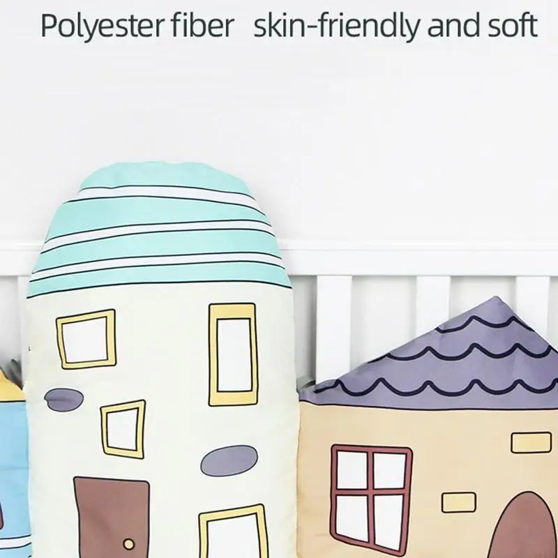 L5YF سرير الطفل الوفير الكرتون وسادة الوفير للرضع لسرير الطفل حامي المهد #5