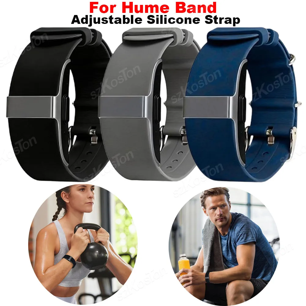 Pulseira de Silicone Ajustável com Fecho de Fivela para HUME Health Band - Acessório de Reposição para Monitor de Atividade Física HUME