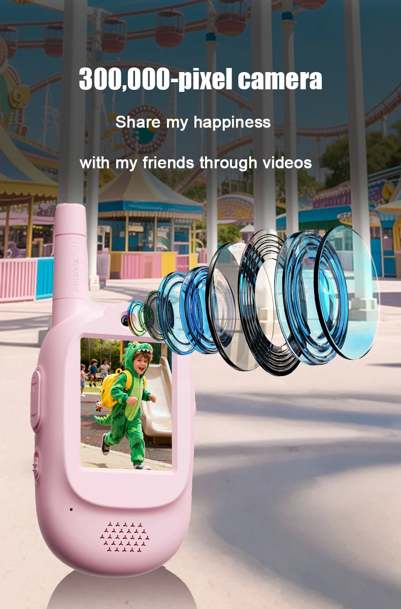 أجهزة اتصال لاسلكية بالفيديو للأطفال، عبوة من قطعتين من أجهزة الاتصال الداخلي عبر الفيديو القابلة لإعادة الشحن للأطفال، ألعاب داخلية وخارجية للعائلة