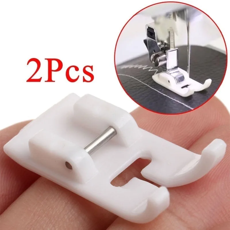 2Pcs Non-Stick Zigzag Teflon Presser Foot Fits for All Low Shank Snap-On Singer, Brother, Babylock