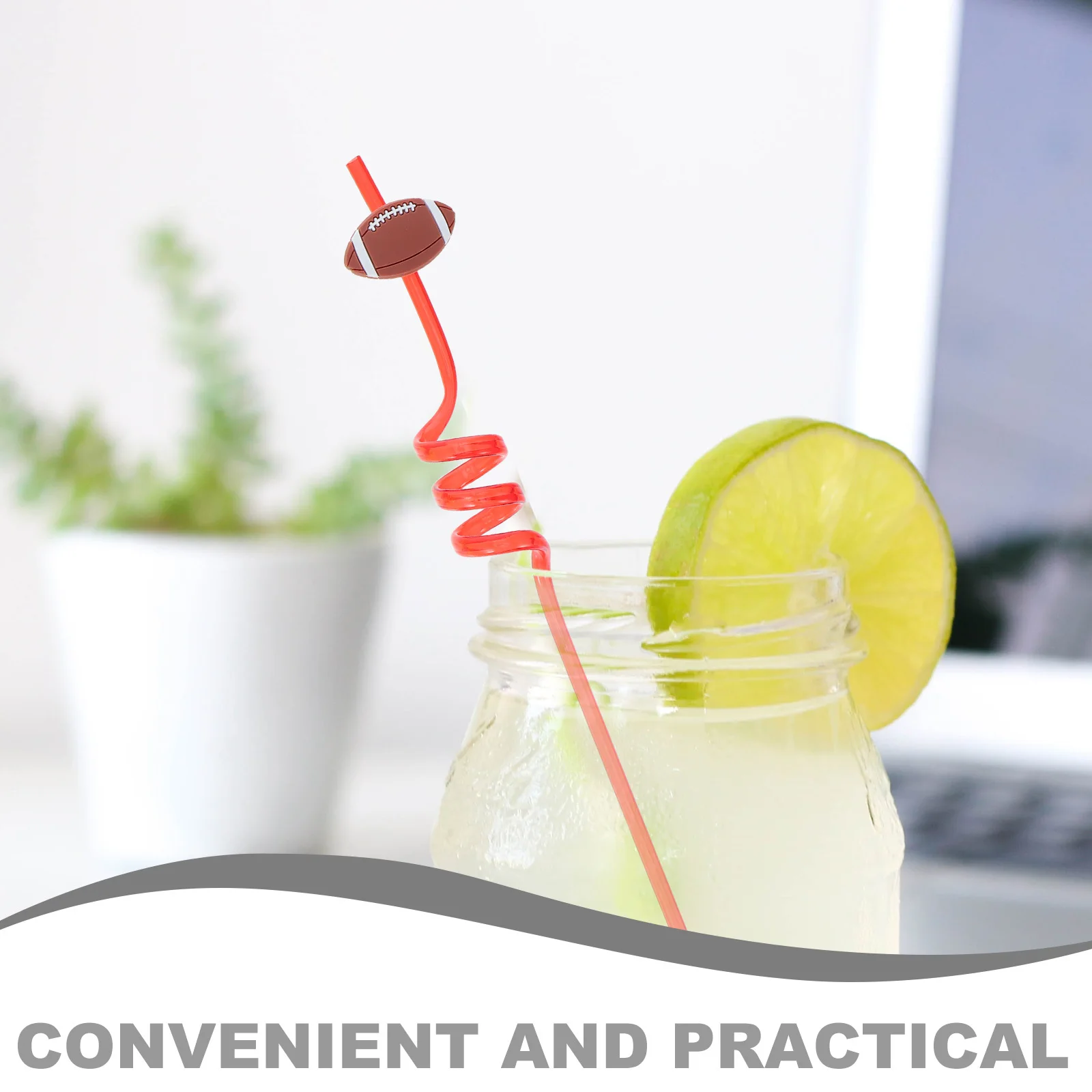 

24Pcs Soccer Party Straws Football Themed Reusable Kids Birthday Drinking Straws Boys Girls Sports Supplies Party Favors Goodie