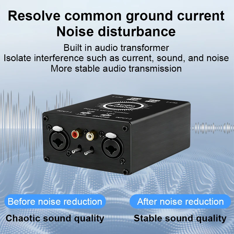 2-Channel XLR Audio Isolator Noise Reduction Filter Eliminates Current Noise 6.5 XLR Mixer Audio Isolators Dual-Channel 6.5 XLR