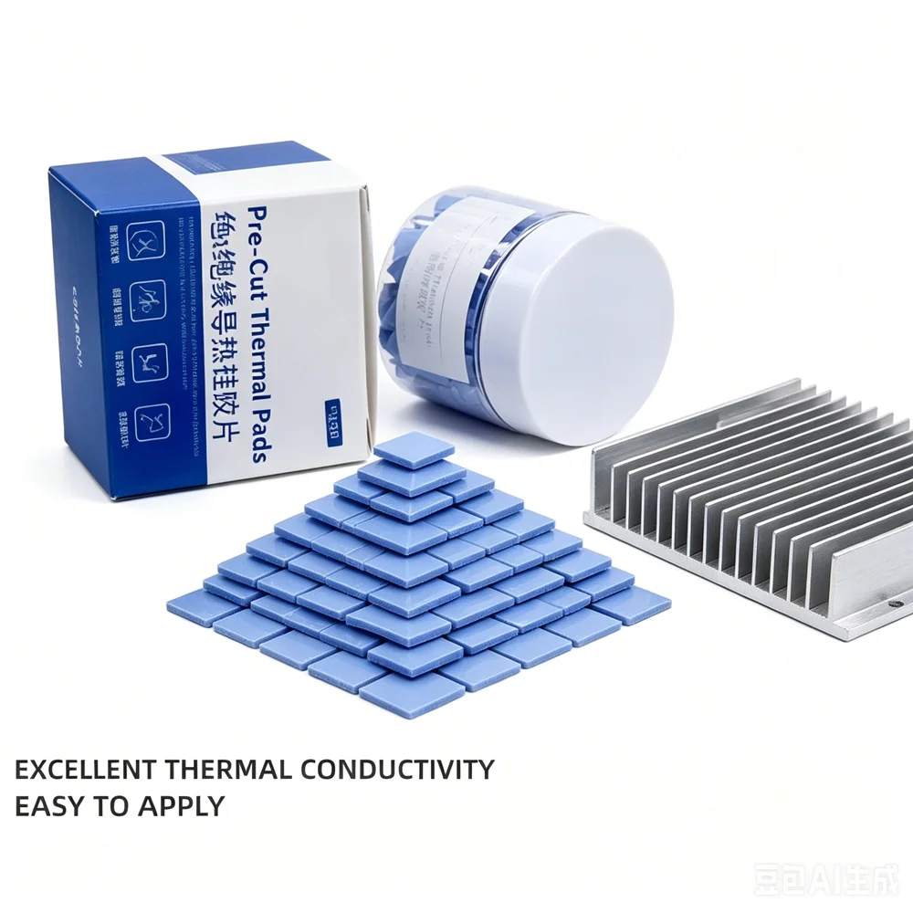 100Pcs Pre-Cut Insulated Thermal Silicone Pads 12x12x1.5mm Heat Conductive for CPU GPU Electronic Cooling