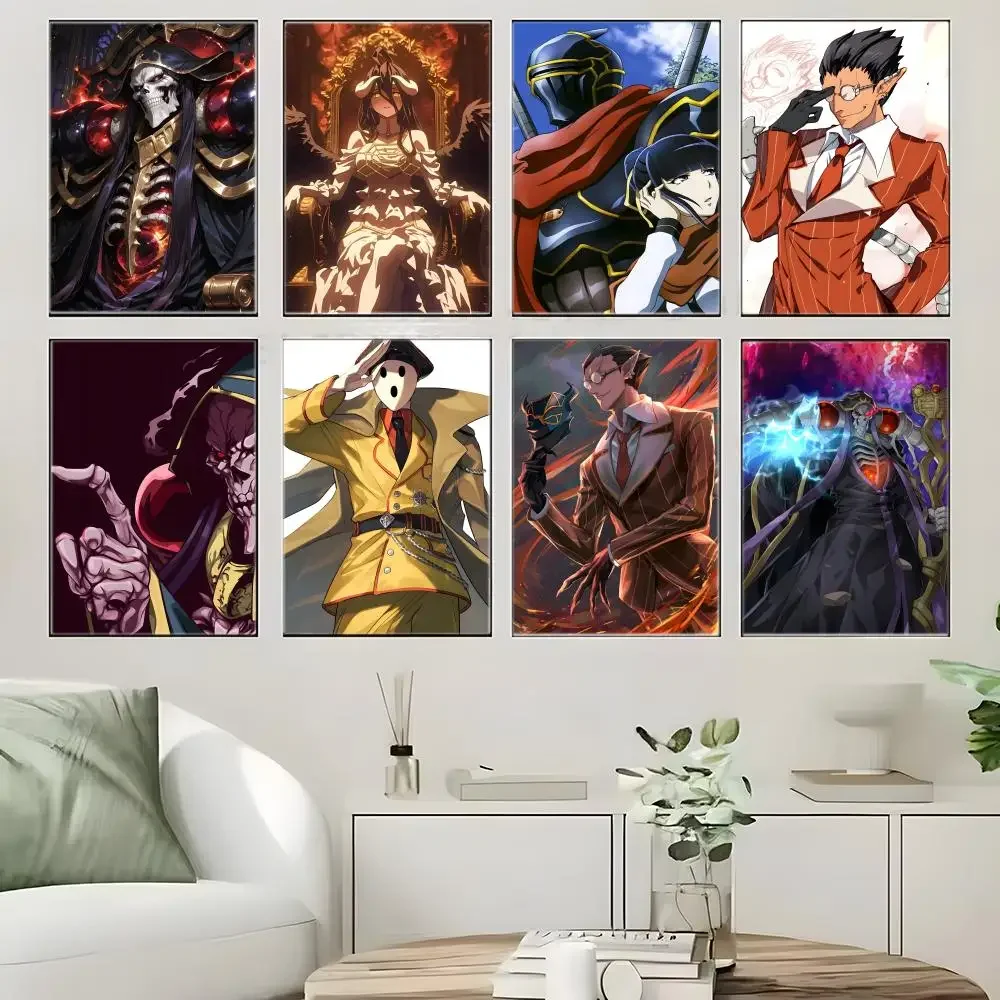 Fantasy Action Skull Mage O-OverlordS Poster Self-adhesive Art Waterproof Paper Sticker Coffee House Bar Room Wall Decor