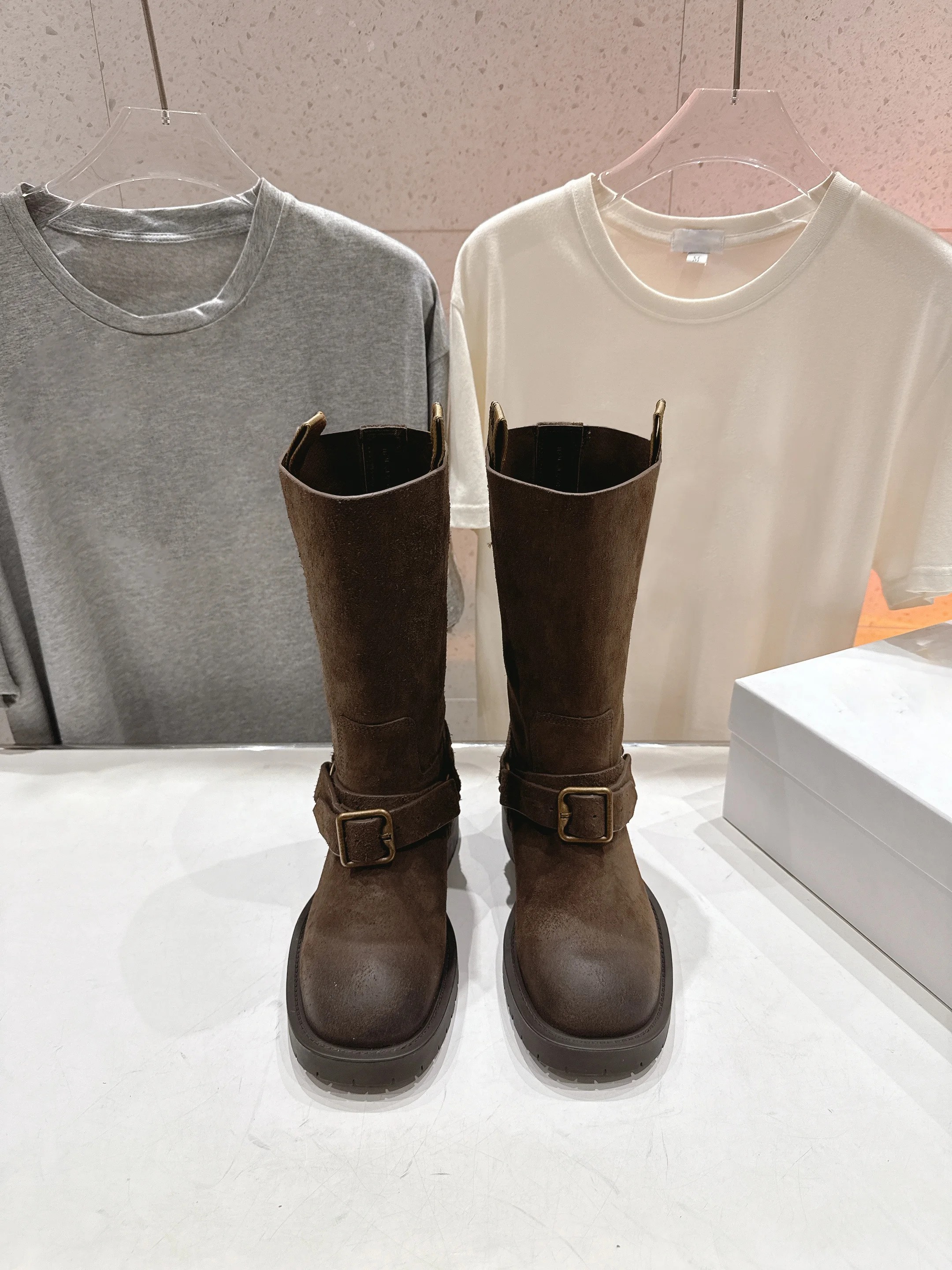 

2025 autumn/winter new boots, mid length boots, fashionable punk style, custom imported