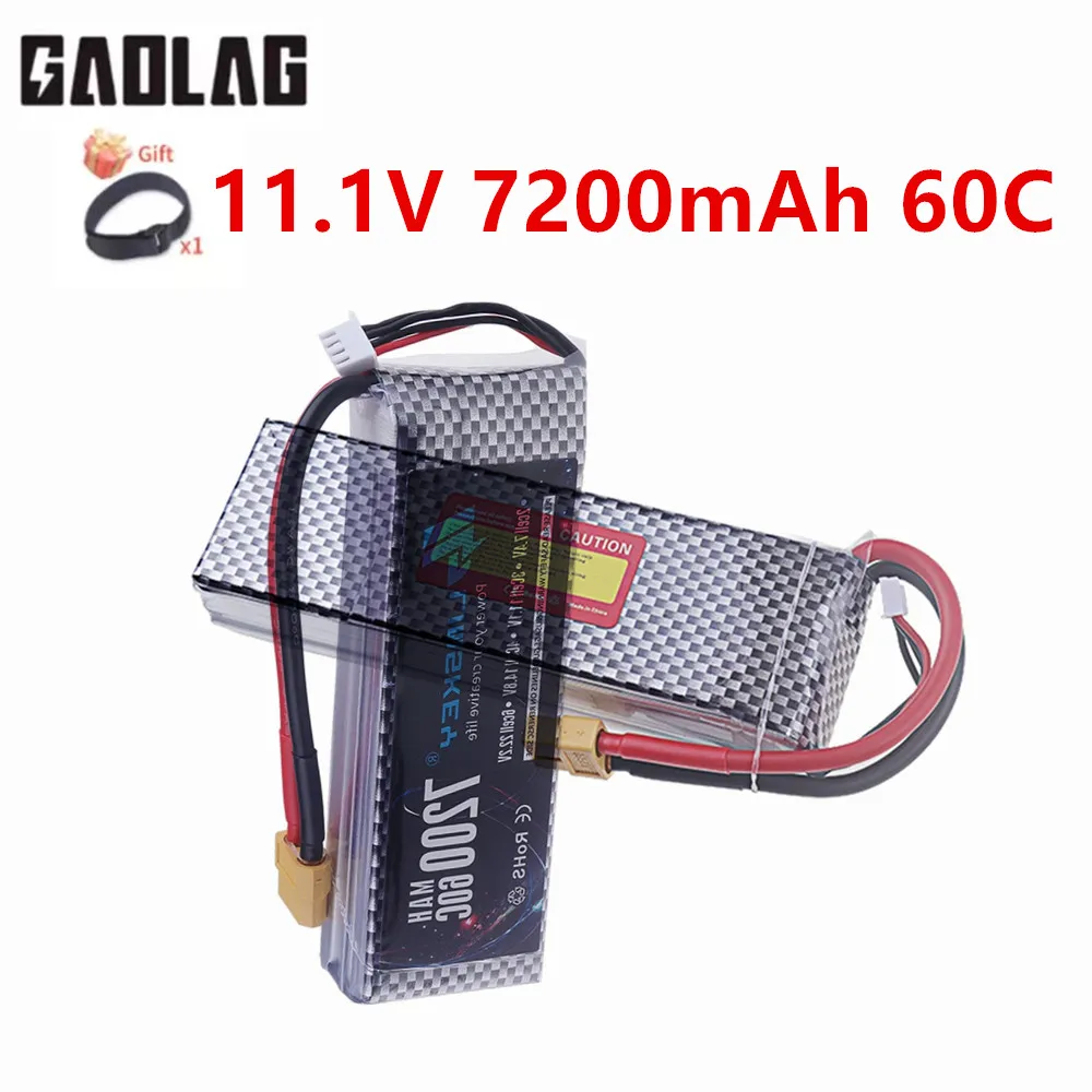7200MAH Upgrade 60C~80C Power 11.1V LiPo Battery With T XT60 Plug For RC Quadcopter,Helicopter,Cars,Drone,Spare Parts 3S Battery