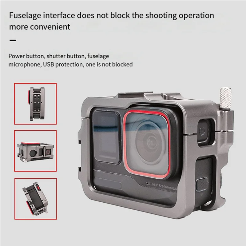 【Получшенные предложения】Клитка для камеры, защитный чехол для камеры от падения для Insta360 Ace/Ace Pro, чехол с рамкой, быстросъемный чехол с креплением