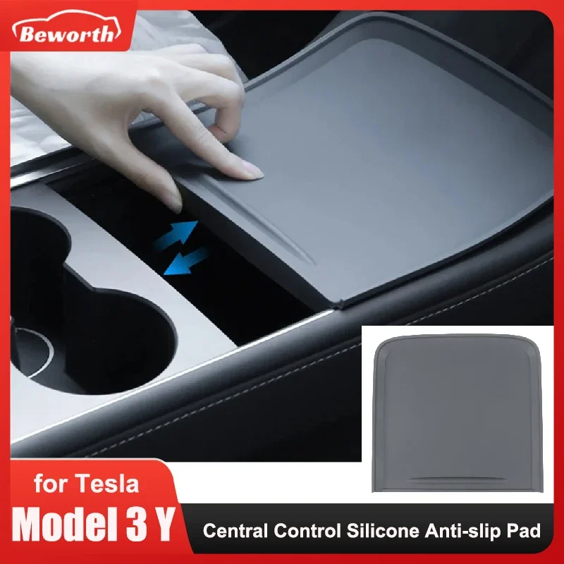 Central Control Silicone Pad for Tesla Model 3 Model Y Anti-slip Center Console Push-pull Protection Film Interior Accessories