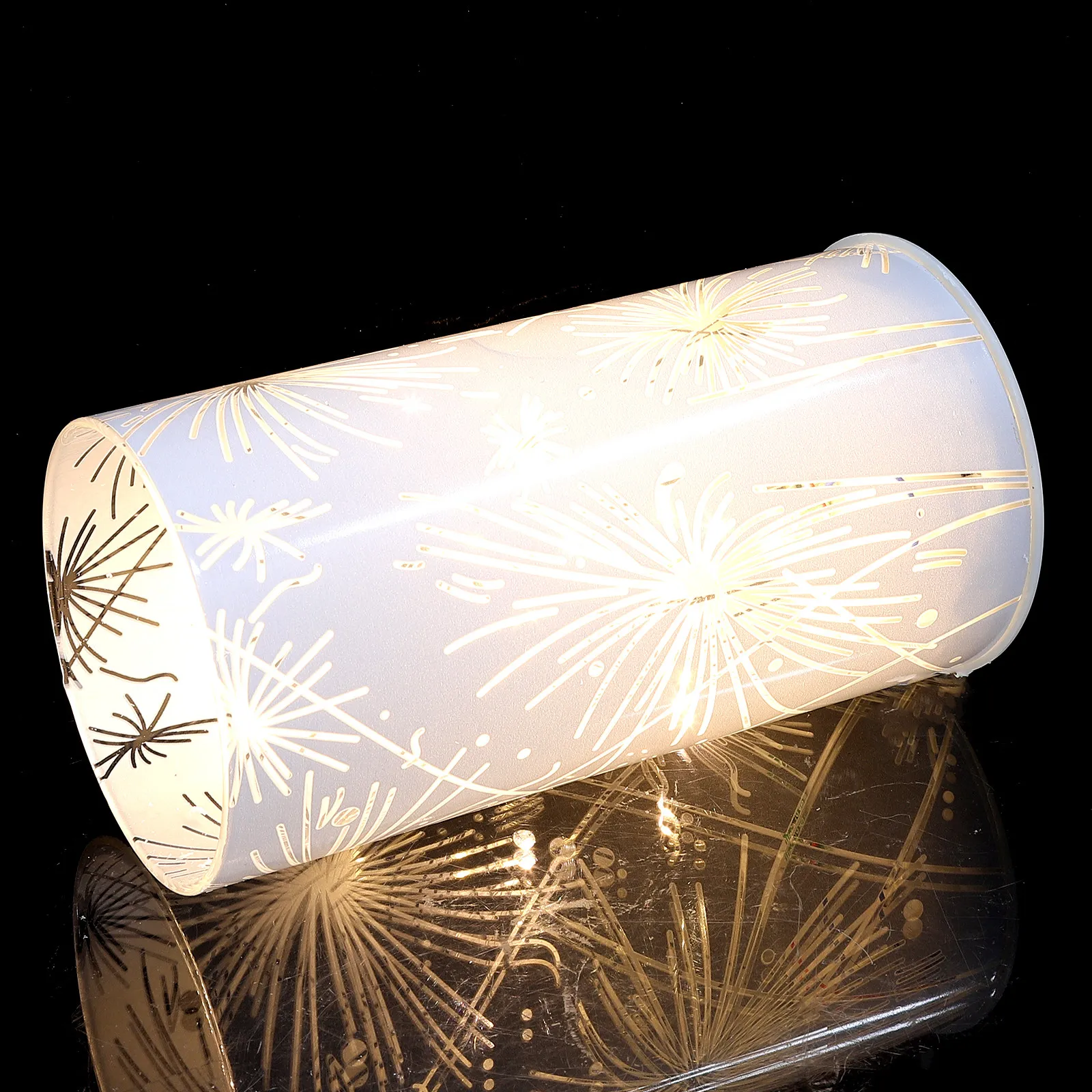 Flameless Glass Pillar Hurricane Lantern LED Sparkler Light for Christmas Mantel Wedding Party Decorative Table Centerpiece 3D