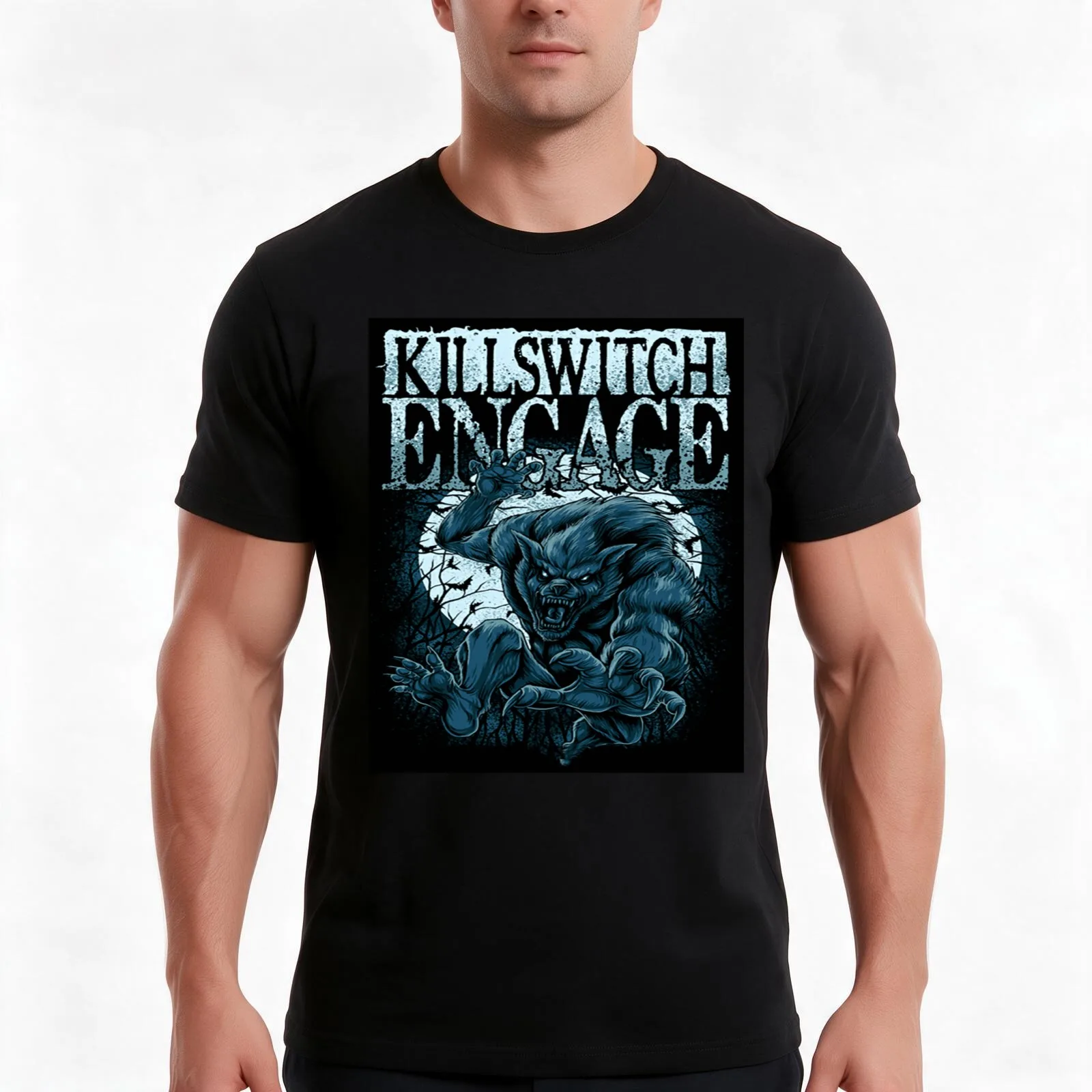 Kill Switch Engage T-Shirt, Summer Casual Cotton Tee, Oversized Streetwear Tops, Vintage Graphic Print, Loose Fit Short Sleeve