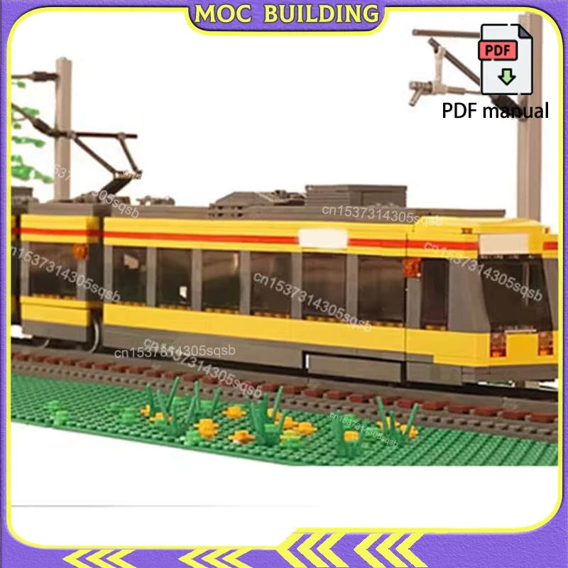 Motorized Train Tram Model Railroad Railway MOC Building Blocks Creative Toys Education Christmas Gifts