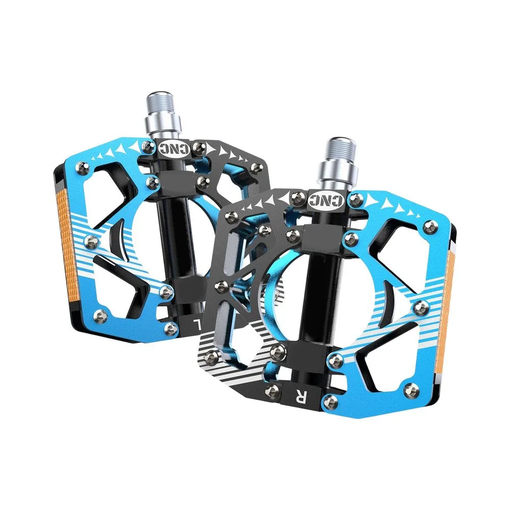 for Mountain Bike Pedals Aluminum Alloy Frame with Reflective Banding and Measured Dimensions 105.4MM x 92MM x 16MM