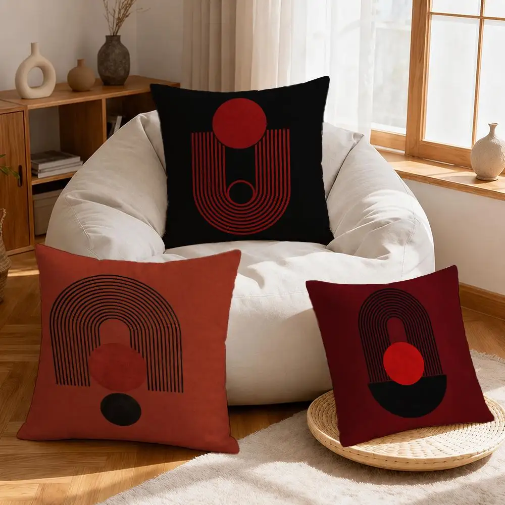 Style Modern Minimalist Cushion Cover Linen Anti‑mite Antibacterial Cushion Cover Invisible Zipper for Couch Living Room