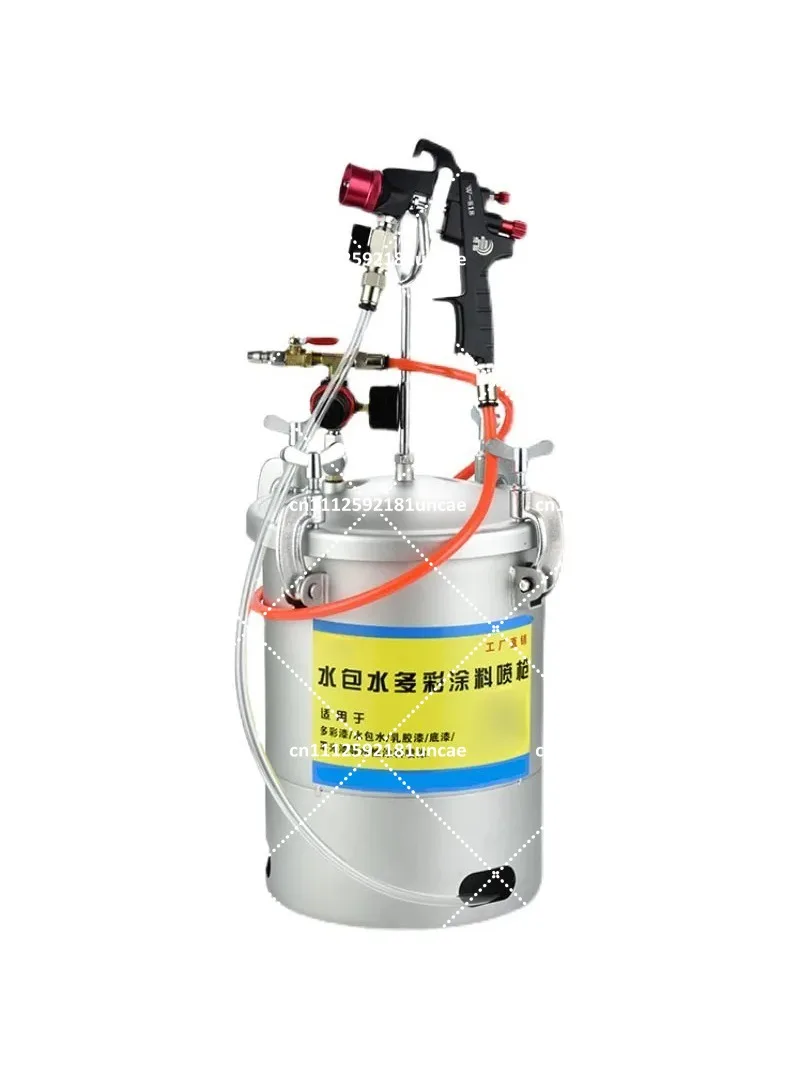 10L Spray Paint Pressure Pot Tank High Pressure Feed Spray Gun for Home Industrial Commercial Painting