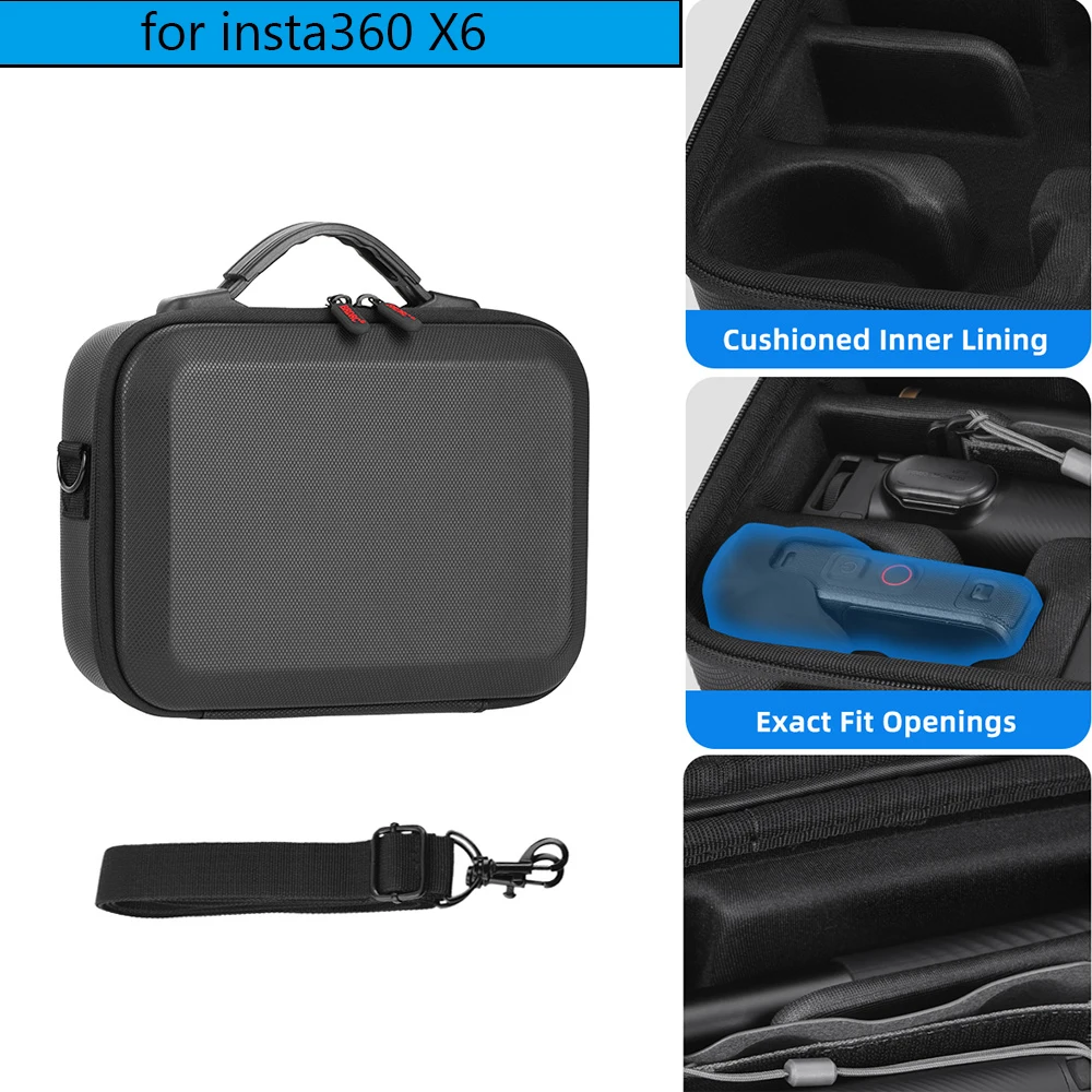 For Insta360 X6 Camera Carrying Case Portable Storage Bag Camera Portable Shoulder Bag Cross-body Bag Carrying Case Accessories