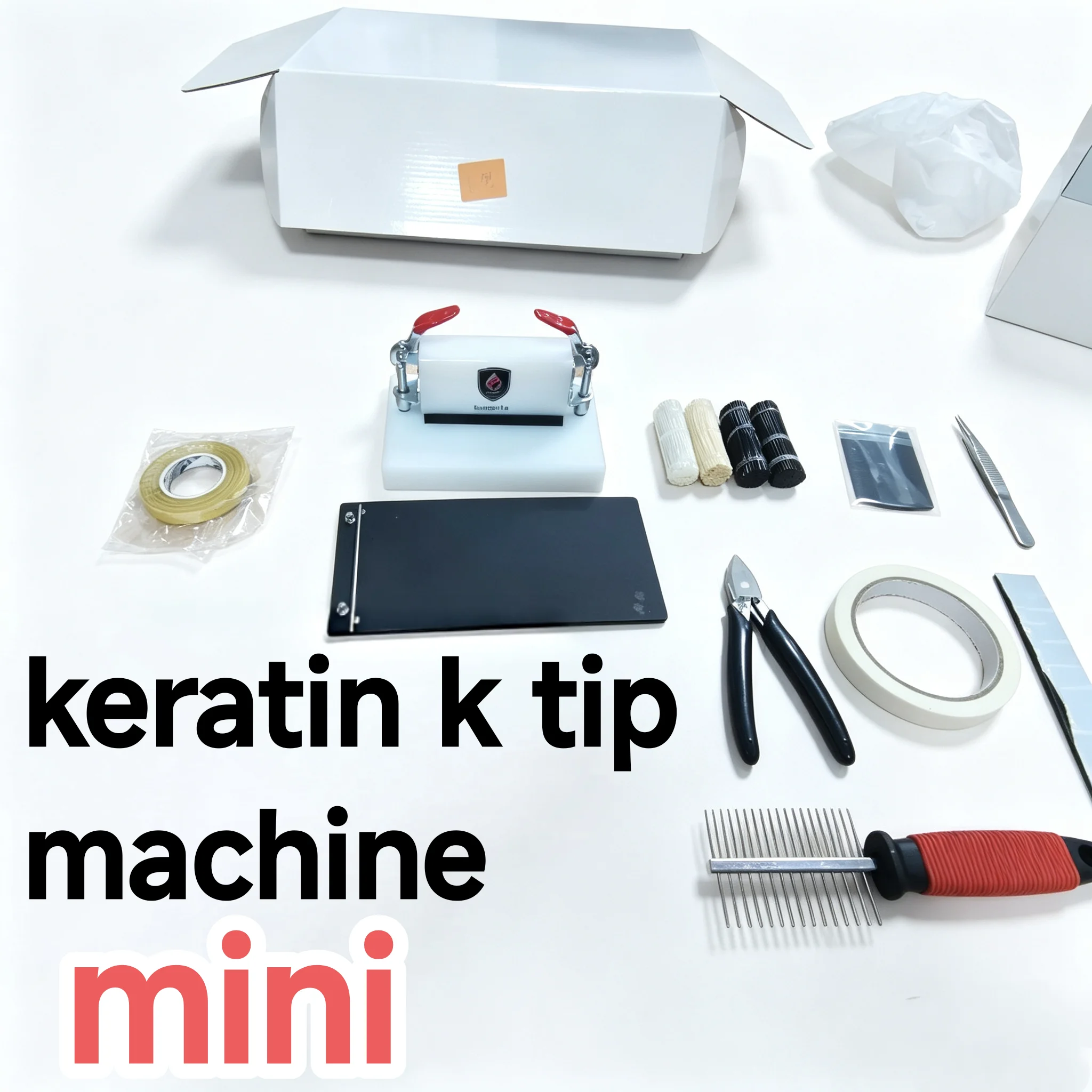 Mini Macchina Professionale per la Produzione di Extension per Capelli con Piastra in Cheratina, Kit di Strumenti per Extension K-Tip, Macchina K-Tip
