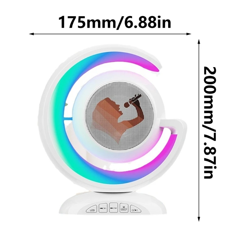 Loa không dây tương thích có micrô khử tiếng ồn, âm thanh HiFi và ánh sáng theo tâm trạng cho các bữa tiệc