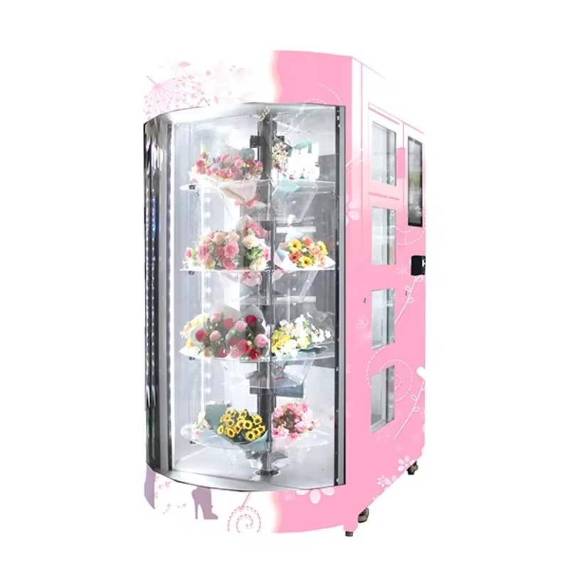 Customized Smart Fresh Flower Vending Machine Automatic 24H Flower Vending Kiosk Refrigerated Preservation Multiple Payment