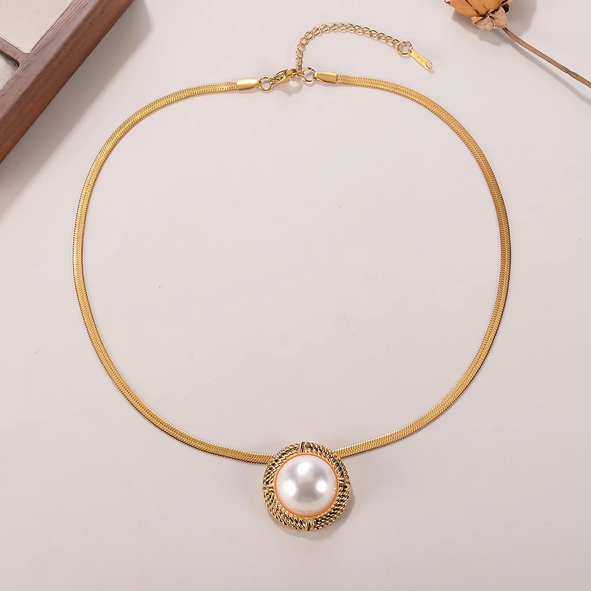 قلادة عصرية مطلية بالذهب عيار 18 قيراط على شكل فيروزي مع سلسلة شفرة للسيدات، سحر رقبة أنيق لإكسسوارات الحفلات اليومية #4