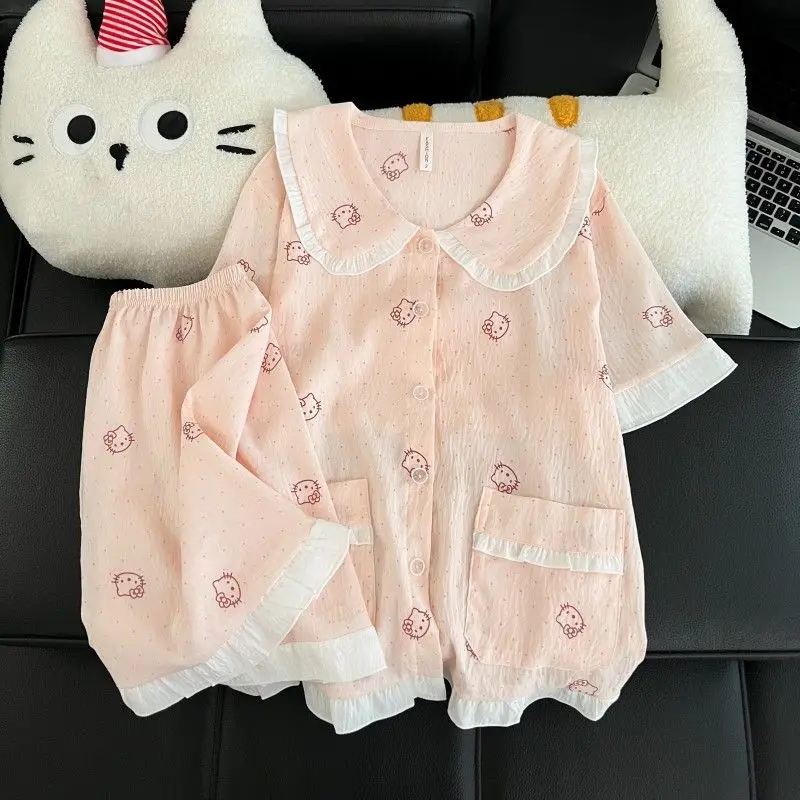 

Милая пижама Sanrio My Melody Y2K, женская ночная рубашка с короткими рукавами и шортами, летняя пижама, элитная пижама, домашняя одежда, новинка