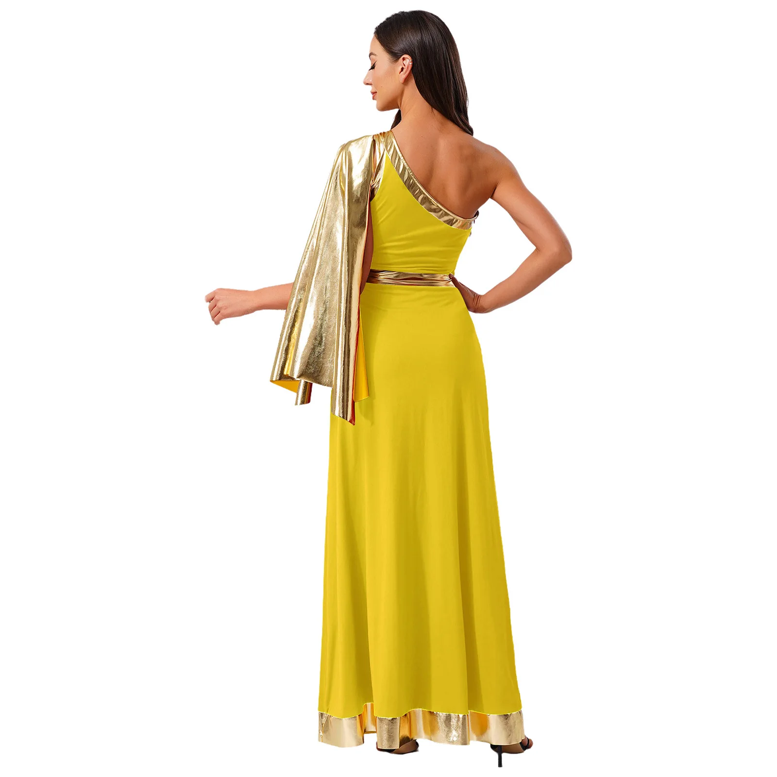 Damska Starożytna Grecka Rzymska Toga na Wyznawanie Kołego Liturgiczny Chrześcijański Taniec Tunika Sukienka Metaliczna Błyszcząca Cosplay Kostium Halloween