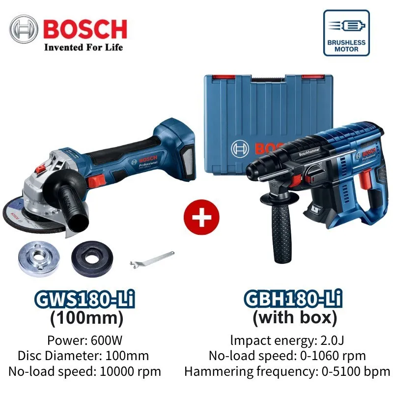 Bosch Brushless Hammer GBH180-LI Professional Cordless Electric Hammer 18V Multifunctional Lithium Impact Electric Power Tools