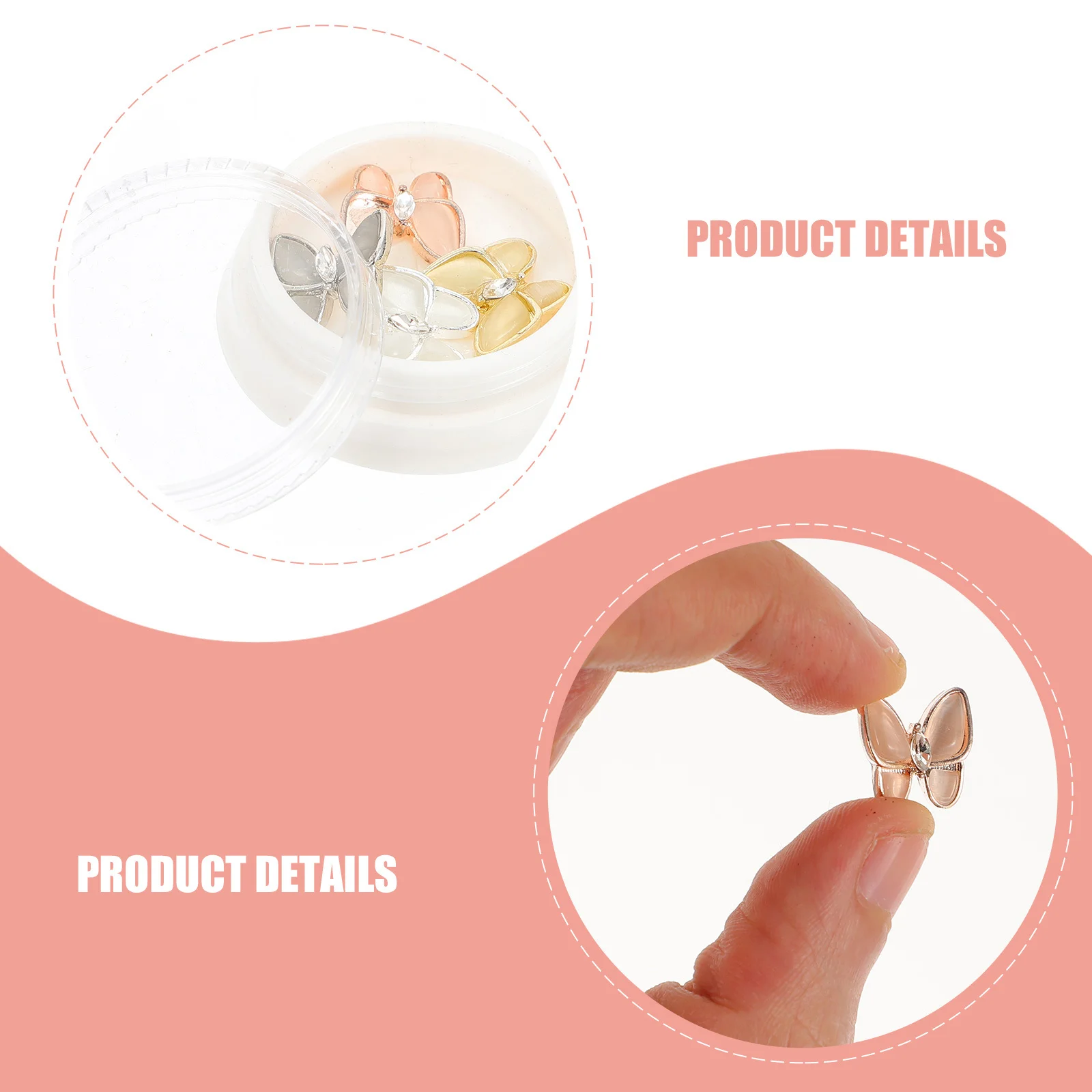 

1Set Nail Art Studs Butterfly Zircon Design Opal Chain Pendants DIY Manicure Charms Stage Night Out Nail Decorations