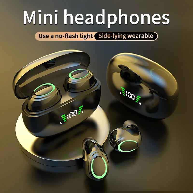 Mini auriculares inalámbricos invisibles con Bluetooth 5,3, cascos TWS, HIFI, música, táctil inteligente, Auriculares deportivos impermeables con micrófono