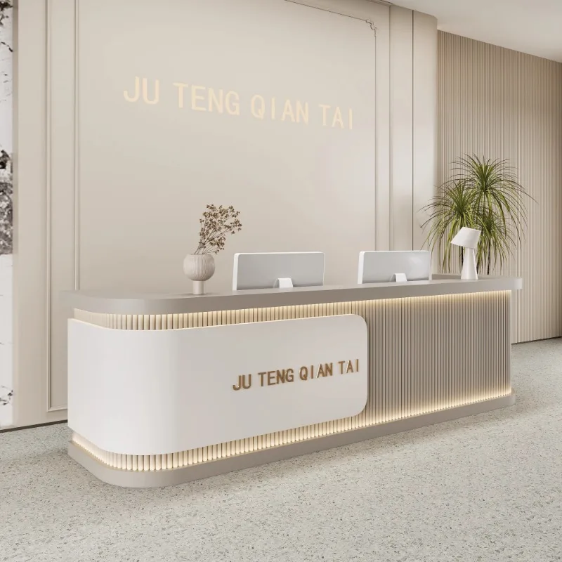 

Front Clothing Store Reception Desk Modern Minimalist Beauty Salon Reception Desk Company Hotel Customizable Furniture