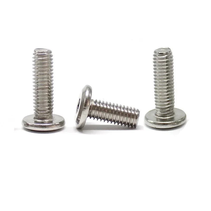304 stainless steel inch flat round head chamfered inner hexagon furniture screws and bolts  3/16-24 1/4-20 5/16-18