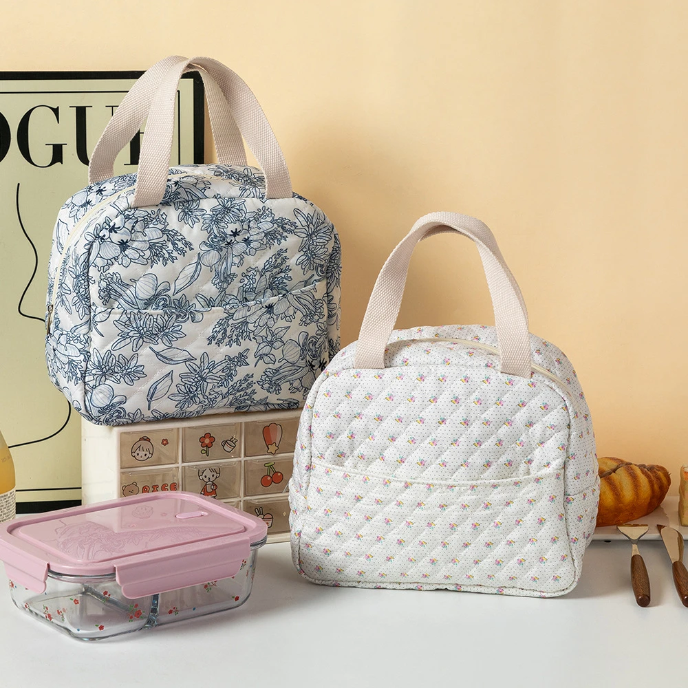 Lunch Box Bag Insulated Floral Printed Lunch Bag Insulated Lunch Bag Easy To Clean For Camping Work Picnics