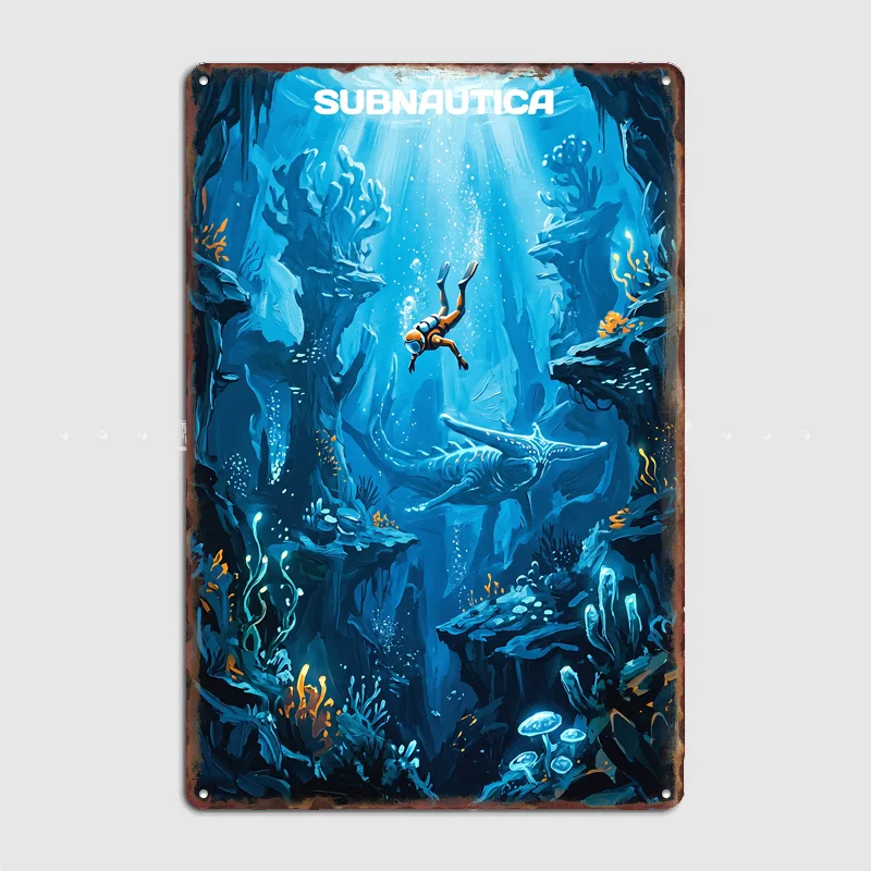 Subnautica Underwater Exploration Poster Metal Sign Posters Bar Bedroom Custom Wall Decorations Room Decoration Home Decor