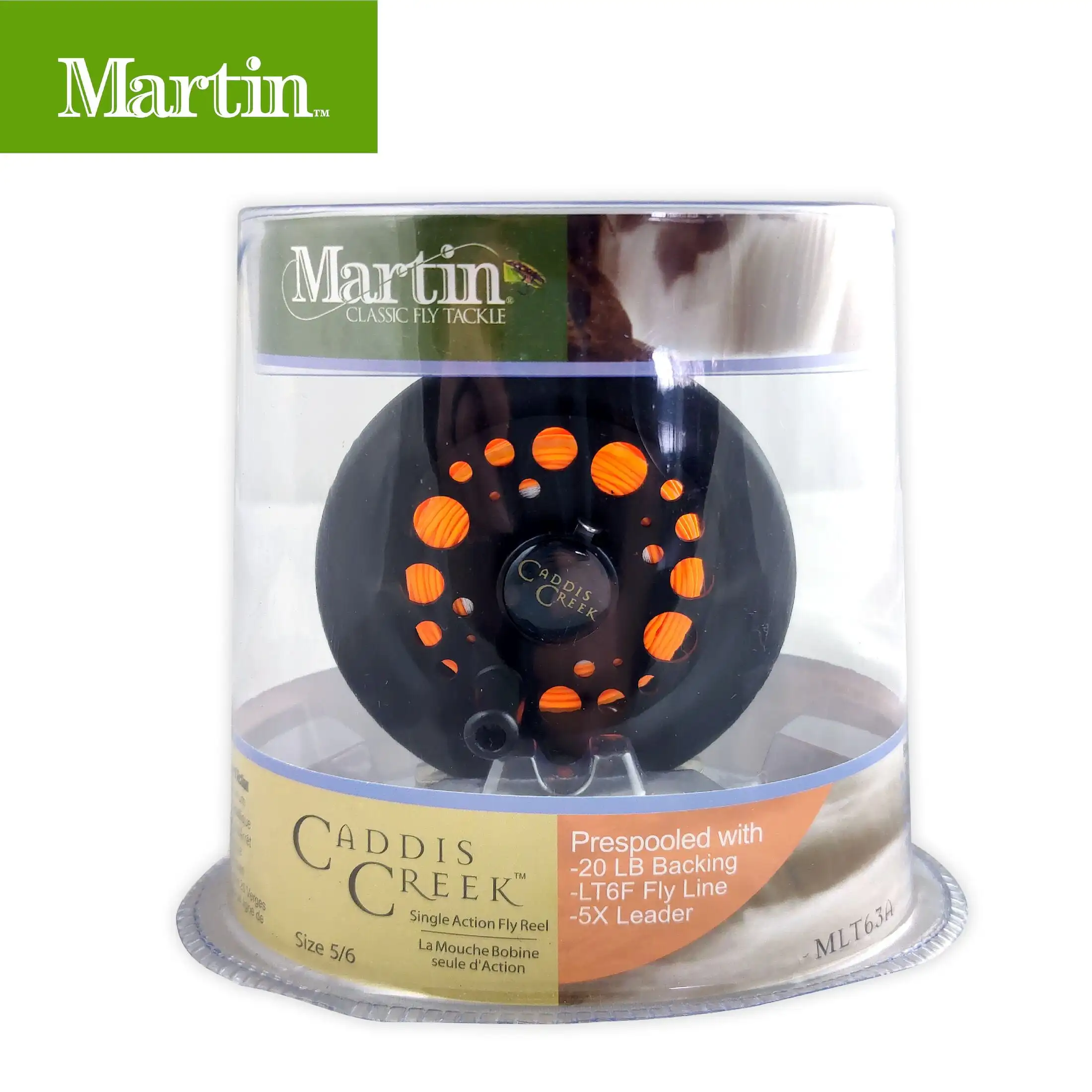 Martin Caddis Creek Fly Fishing Reel, única ação, 6/5