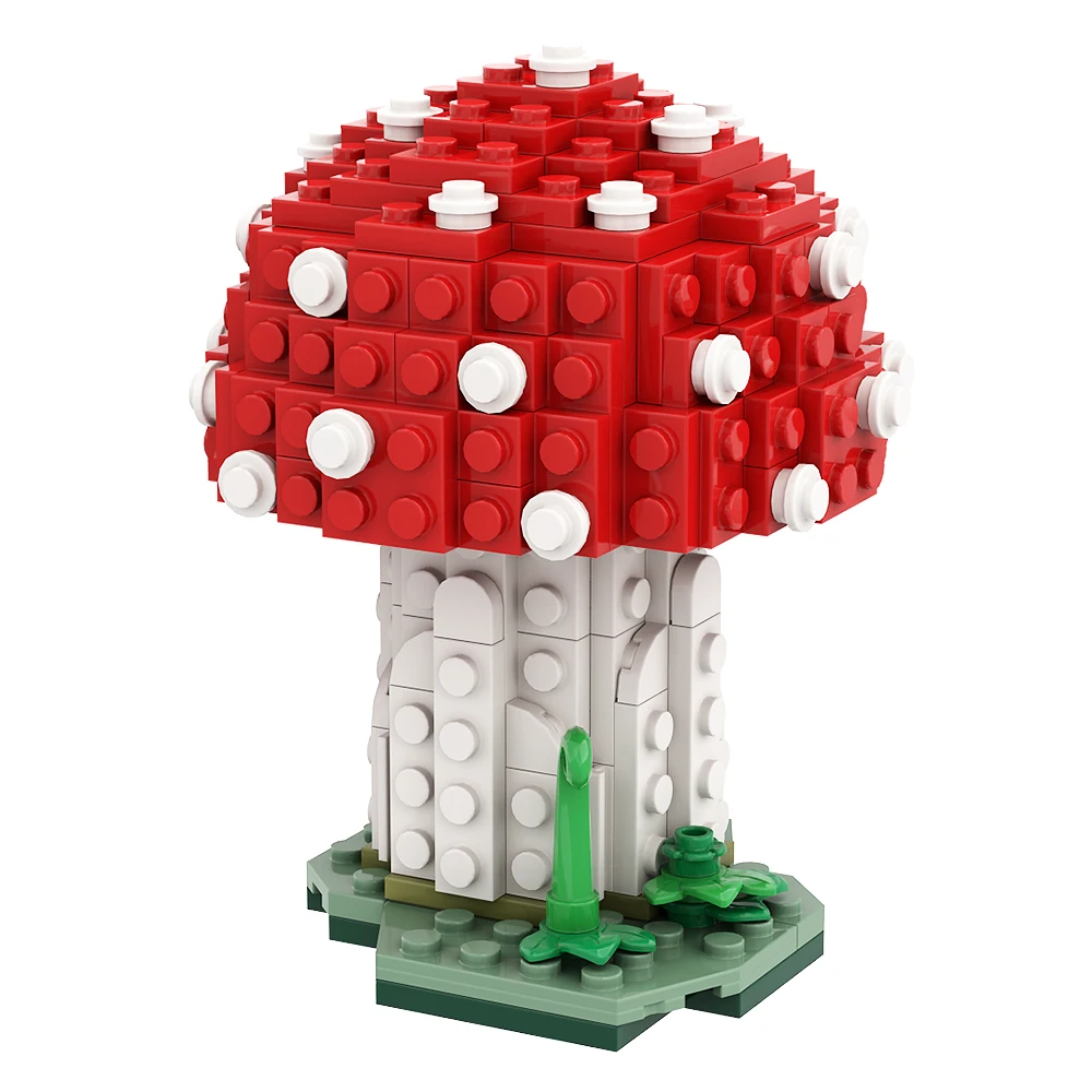 Gobricks MOC kreatywność Amanita Muscaria grzyb Model zestaw klocków dzieci rodzinne Puzzle gra edukacyjna zabawka z klocków prezent