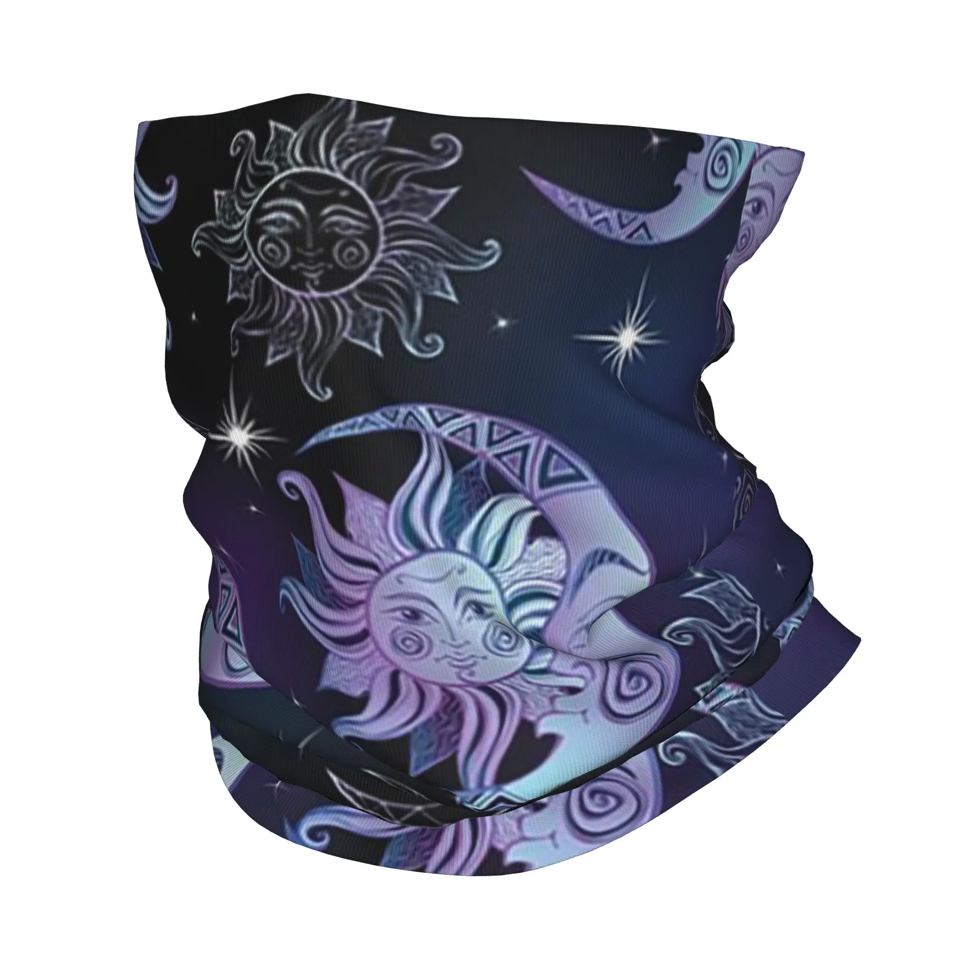 

Whimsi-goth Celestial Sun And Moon Purple Bandana Neck Cover Printed Mask Scarf Balaclava Outdoor Sports For Men Women Adult