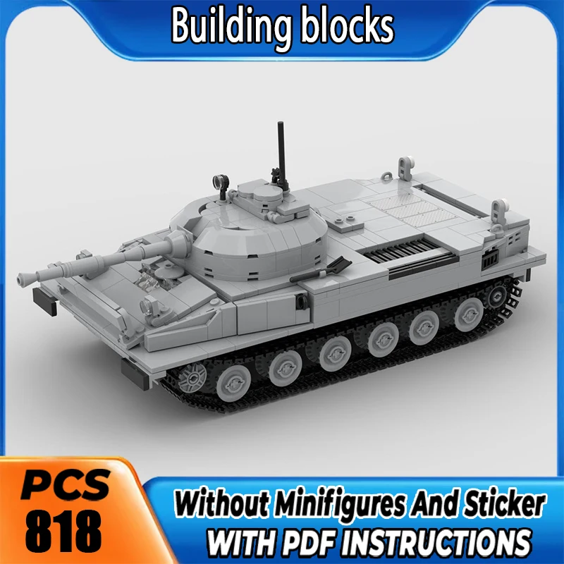 MOC Premium Building Blocks Amphibious Tank PT-76 Model DIY Assemble Bricks High Precision Collectible Toy Holiday Christma Gift
