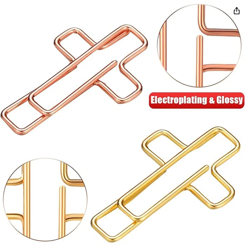 20/50PCS Gold Cross Bible Paper Clips - Versatile Bible Study Supplies, Also Great As Journaling Paper Clips and Bookmarks