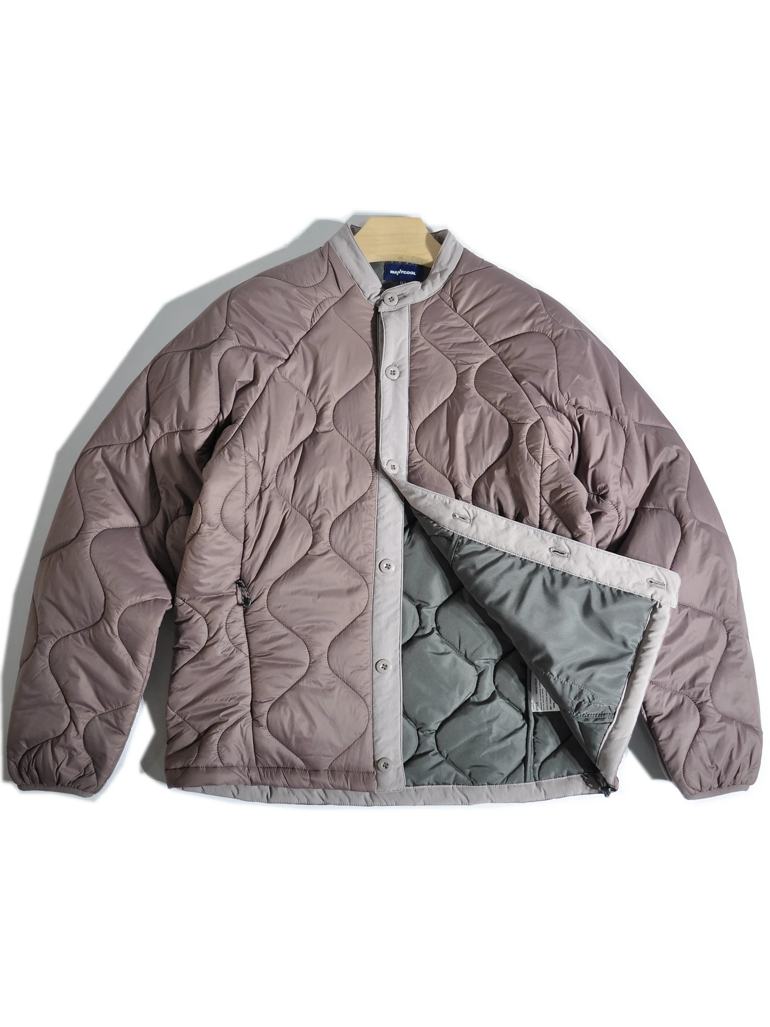 

Retro Japanese Sle Lightweight Quilted Cotton Jaet Stand Collar Warm Insert Liner Youth Faion Daily Wear Thin Model