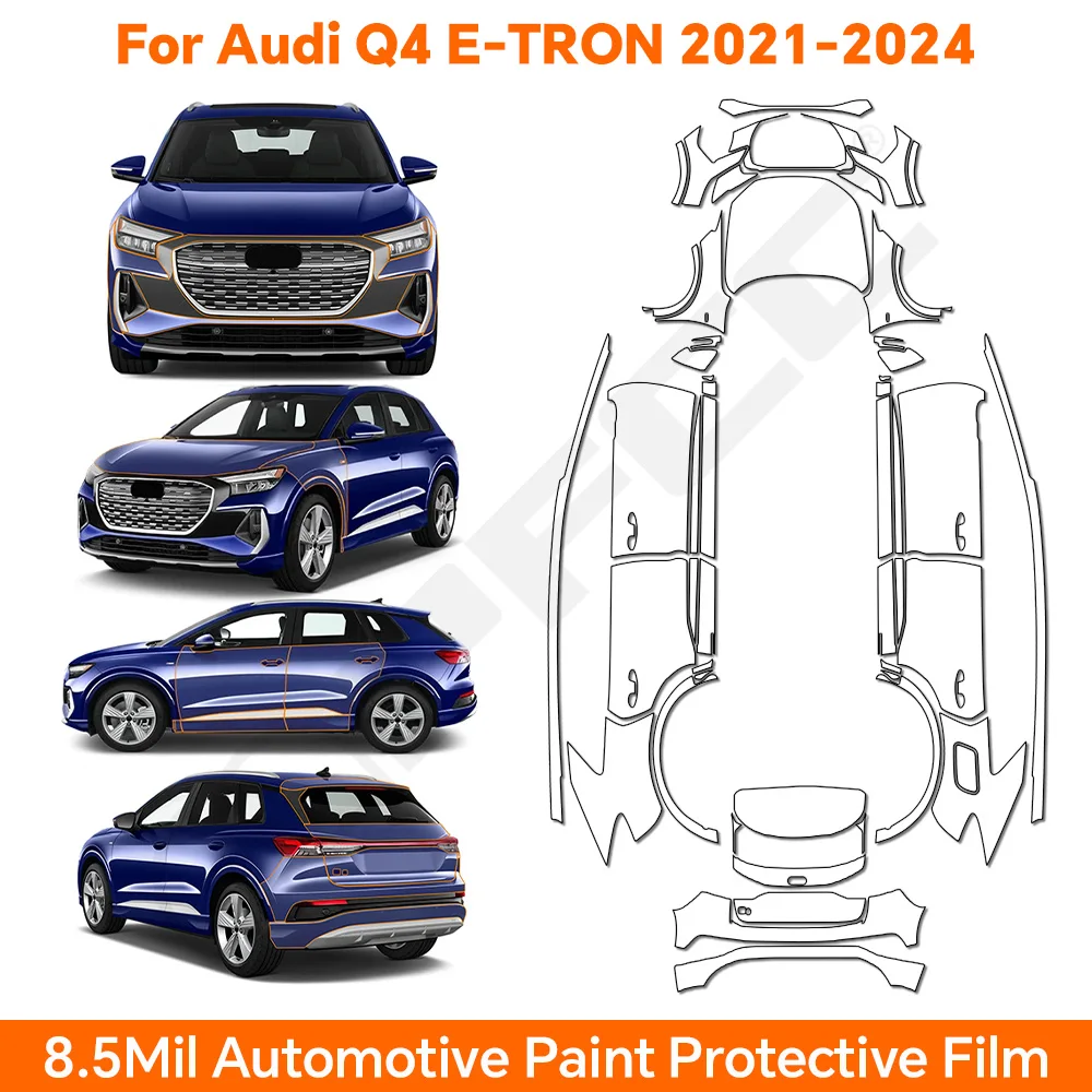 

9MIL For AUDI Q4 E-TRON 2021-2024 Precut Paint Protective Film TPU Scratch-Resistant Self-Healing Clear Film PPF Car Accessories