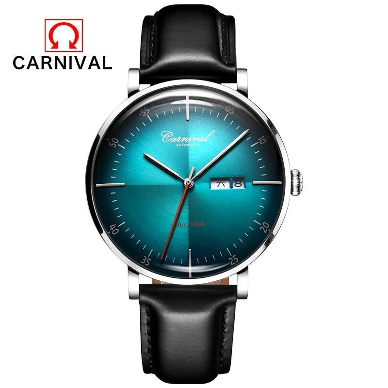 Carnival For Men's Watch Male Business Miyota Mechanical Automatic Wristwatch Calendar Sapphire Crystal Curved New Montre Homme