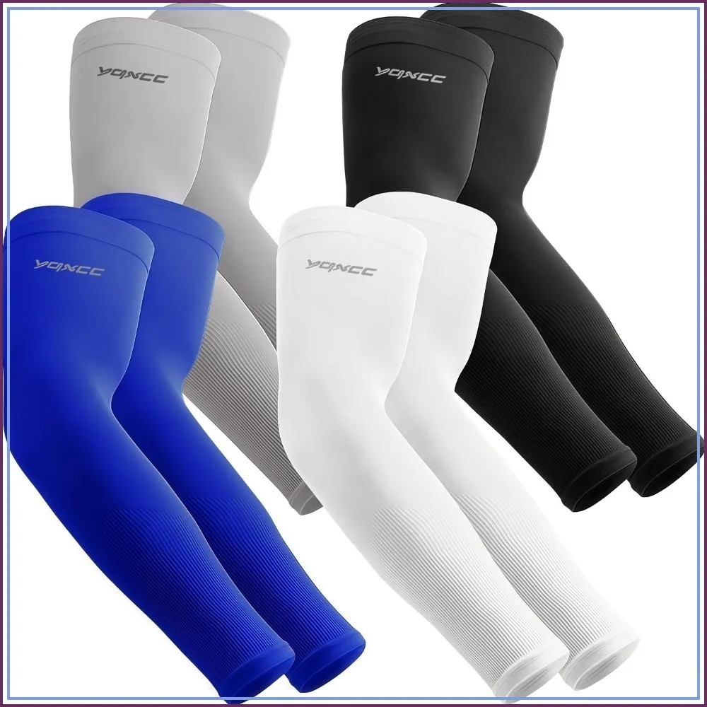 

UPF 50+ Sun Protection Arm Sleeves for Men Women, Cooling Sports Compression Sleeves for Golf Basketball Running Cycling