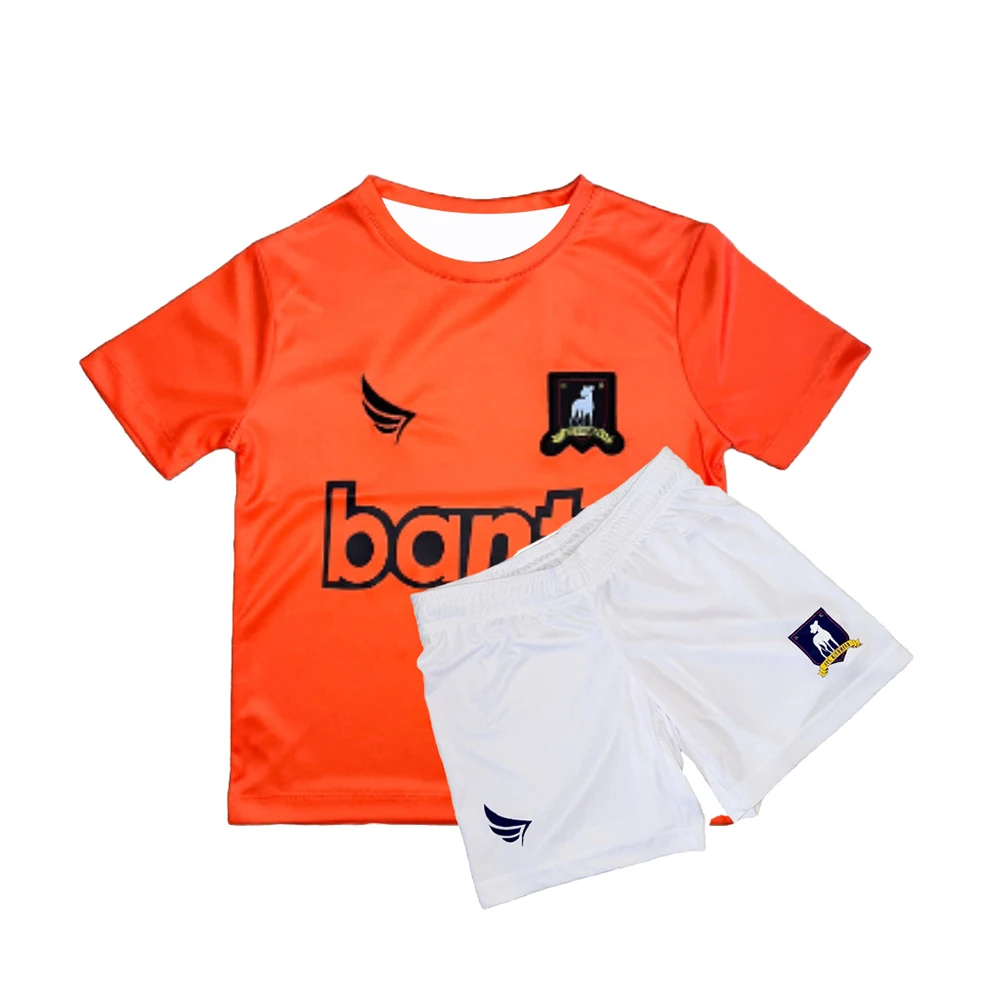 Kids AFC Soccer Jersey Set,Ted Lasso Bantr Print Short Sleeve Football T‑Shirt+Shorts,Boys Sport Training Uniform Orange Kit