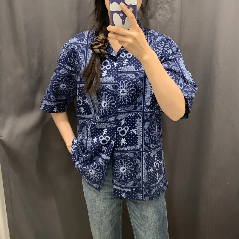 

Men's And Women's Cotton Linen Summer ort Sve Printed irt Open Collar Holiday Sle Thin Outerwear Stand Fit Casual...