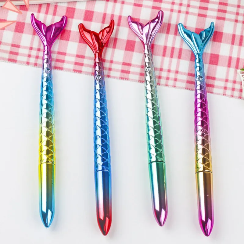 1 Piece Mermaid Cute Kawaii Gel Pen Ballpoint Pen Office School Supply Lovely Stationery Fish Tail Pretty Handle