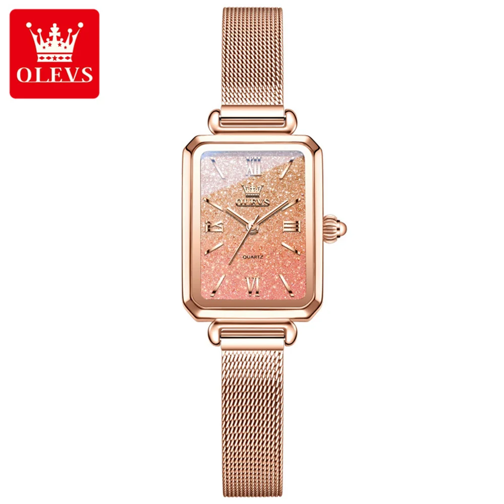 OLEVS 5705 Women's Watch Elegant Luxury Steel Mesh Strap Waterproof Ladies Quartz Wristwatch Original Fashion