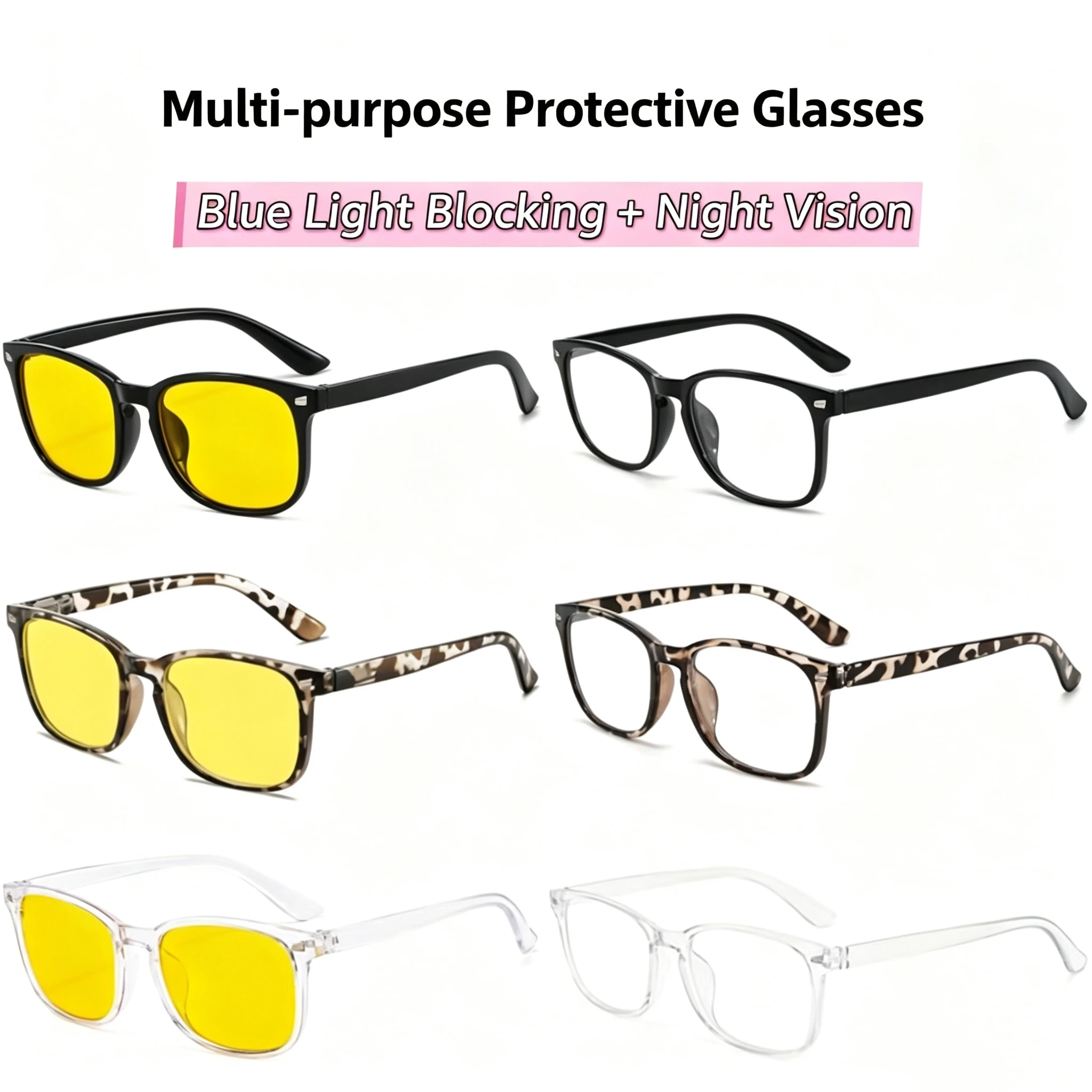 Fashion Night Driving Sunglasses visionAnti-Blue Light Glasses Ultra-Light Eye Protection Readers Eyewear Comfortable Glasses