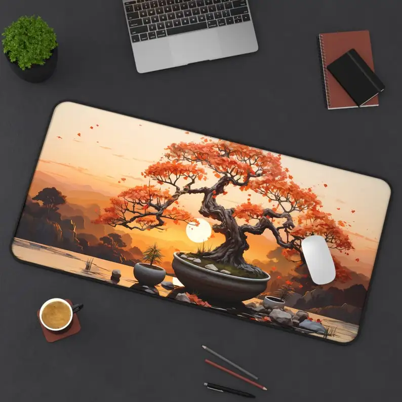 

Bonsai Tree Pattern Mouse Pad, Non-slip Waterproof Gaming Mousepad, Game Table Decorative Mat,perfect Gift for Stationery Lovers