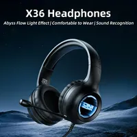 ONIKUMA X36 Headset Gaming Headphones with Abyssal Mirror Design RGB Light 360 ° Full Audio,Suitable for PC, TV, Music Earphones